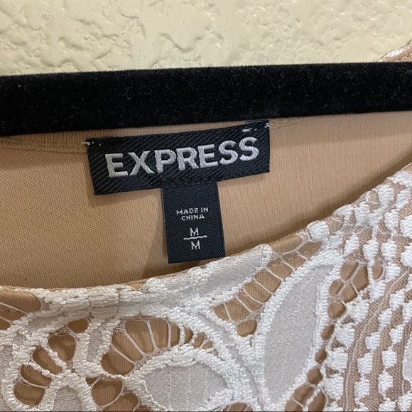 Express Laced Blouse White and Beige - Picture 3 of 6